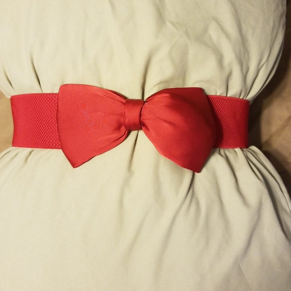Christmas Bow elastic wide belt